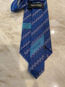 Men's Pineda Covalin Silk Neck Tie Aztec Mexican Mexico Blue Wide 4” Long 58 - Picture 1 of 6