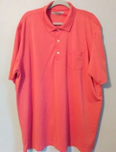 Greg Norman Shark XXL Salmon Stripe Play Dry Short Sleeve Polo Golf Shirt - Picture 1 of 5