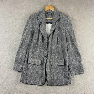 Liz Davenport Women’s Lace Blazer Jacket M Black Sheer Overlay Gothic Formal - Picture 1 of 24