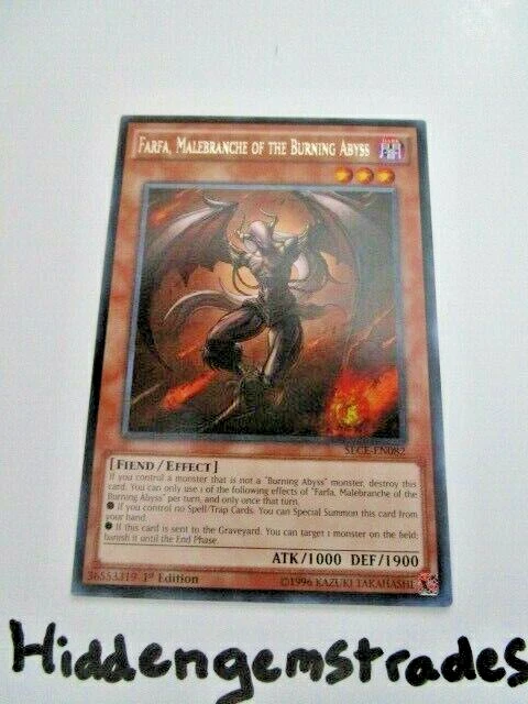 Yugioh! Farfa, Malebranche Of The Burning Aby SECE-EN082 Rare 1st Ed Near Mint!! - Image 1 of 1