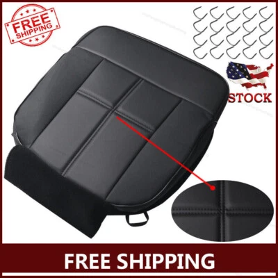 Cubierta de asiento inferior del conductor de cuero sintético apta para Lincoln Mark LT 2006-2008 negra Foto 1 de 4