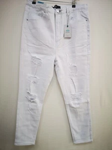 YOUR PLUS WHITE RIPPED SKINNY JEAN - Picture 1 of 2