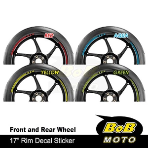 AQUA Black STRIPE02 17 inch Decals Stripes Tape Wheel Rim Stickers For Yamaha - Picture 1 of 8