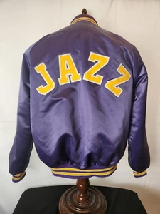 🔥🚨Vintage Chalk Line L Utah Jazz Starter Style Spellout Jacket EUC Rare! - Picture 1 of 12