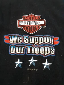 2010 Harley Davidson L.S Shirt Womens Size L Support Our Troops Jacksonville,NC - Picture 1 of 15
