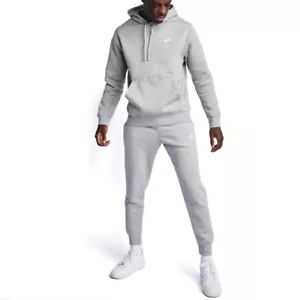 Tuta Uomo Nike Completa inverno cotone felpa cappuccio pantaloni grigio S M L XL - Imagen 1 de 8