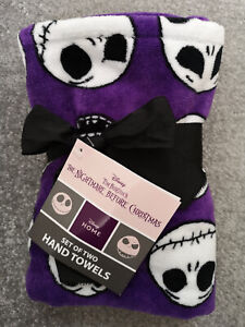 NIGHTMARE BEFORE CHRISTMAS Jack print hand towels halloween goth gothic home NBC