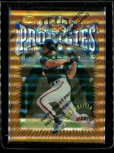 Vintage 1996 TOPPS PRODIGIES Refractor Baseball Card #351 RICH AURILIA Giants - Image 1 of 2