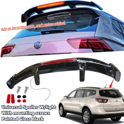 Universal Fit For Chevrolet Traverse 13-2017 Rear Roof Spoiler Black With Light Foto 1 de 4