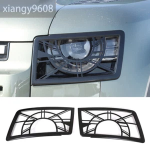 For Land Rover Defender 90 110 2020+Black Metal Front Headlight Lamp Guard Cover - Bild 1 von 12