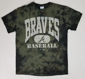 '47 Brand Vintage Tubular ATLANTA BRAVES Tie Dye Black Gray T-Shirt Adult L NWOT - Picture 1 of 7