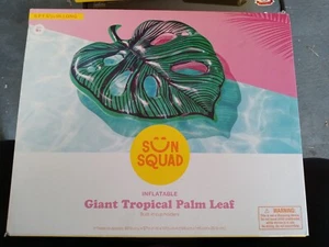 Tropical Palm Leaf Pool Float Dark Green Monstera - Sun Squad NEW - Picture 1 of 1