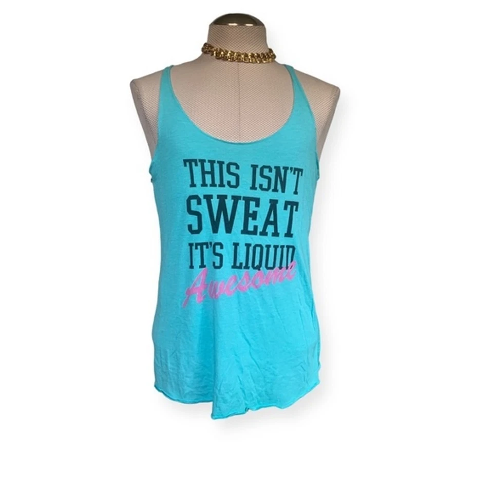 Top de mujer CHIN UP APPAREL espalda cruzada "ESTO ES" NO SUDOR, ES LÍQUIDO IMPRESIONANTE" Foto 1 de 4