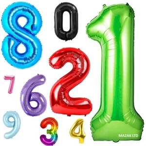 Number Balloons 32" Foil Birthday Party Large Giant Helium Air Decoration - Picture 1 of 15
