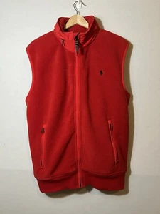 Polo Ralph Lauren Rojo Polartec Chaleco Polar Embalable Capucha Sudadera con Capucha Poliéster Talla L - Imagen 1 de 17