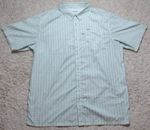 Camicia Columbia PFG Uomo 3XT Bottoni Omni-Shade Ventilata Verde Plaid Pesca - Foto 1 di 12
