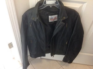 Excelled Black Leather Motorcycle Jacket Size Reg.8 in great shape - Picture 1 of 11