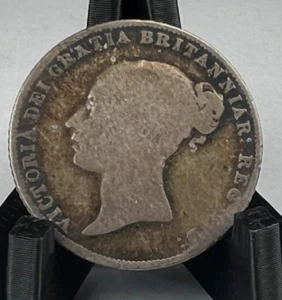 1863 Great Britain, UK, Shilling, 6 Pence, 6P, Sixpence, KM# 733.1, Victoria KEY - Picture 1 of 3