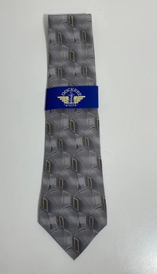 Corbata Dockers para hombre plateada/gris/bronceada impresión abstracta - 100 % seda Foto 1 de 4