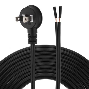 2.5M/8ft Lamp Cord 90 Degree Right Angle Flat Plug SPT-2 18AWG Extension Cable - Picture 1 of 11