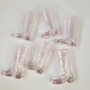 Set 6 Rouge Rosa Cowboystiefel Western Schnapsgläser 0,75oz Girly Junggesellinnenabschied - Bild 1 von 17