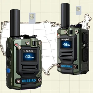 2-Pack Global Walkie Talkie with Sim Cards, Long Range 4G 1000 Mile Rechargeable - Picture 1 of 5