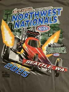 CAMISA EVENTO NHRA DRAG RACING OFICIAL 2025 NORTHWEST NATIONALS gris talla grande - Imagen 1 de 4