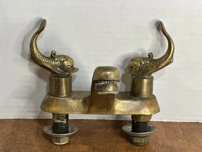 Vintage Hollywood Regency Koi Fish Faucet Sherle Wagner Style Heavy Brass - Image 1 of 4