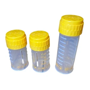 Playtex Lot of 3 Baby Bottles Yellow Vintage 90s Drop-Ins 1-8 Oz 2- 4 Oz Bottles - Picture 1 of 15