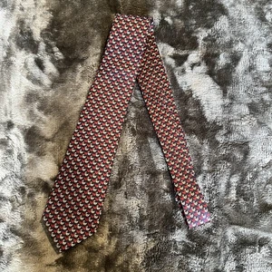 Jaeger Silk Geometric Blue / Red Tie - Picture 1 of 3