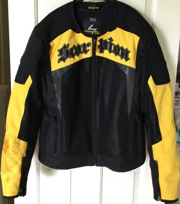 Chaqueta de montar impermeable Scorpion EXO protección esquelética talla M calavera amarilla negra Foto 1 de 4