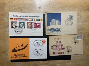 Germany lot of 9 cards from the 1950s and 1960s with special cancels and cachets