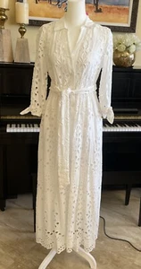 $348 New Lilly Pulitzer Amrita Midi Dress Resort White Soiree Eyelet  Size 0 - Picture 1 of 5