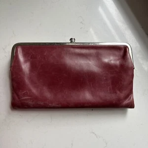 Cartera sin asas Hobo Lauren de cuero rojo borgoña - Imagen 1 de 8