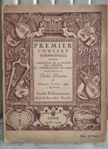 Andre Cluytens OSCCP Jacques Fevrier 1949 Belgian Concert Programme - Picture 1 of 2