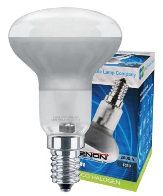 LONG LIFE LAMP COMPANY R50 Reflector Halogen Energy Saving Light Bulb Dimmable E14 28w or 42w