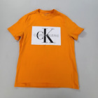 Calvin Klein Shirt Adult Medium Orange Spell Out Outdoors Casual Mens