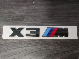 BMW X3M BLACK BADGE IN GLOSS BLACK, ADHESIVE, OEM+ ,For Rear boot - Picture 1 of 3