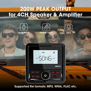 Marine Digital Media Receiver Waterproof Bluetooth LCD Display Boat Radio System - Picture 1 of 14
