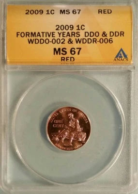 2009 Formative Years Lincoln Cent WDDR-006 (FS-808) Six Fingers Anacs MS-67 RD - Image 1 of 2