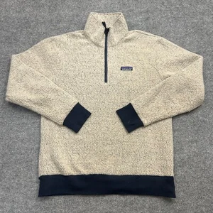 Patagonia Woolyester Fleece Pullover Oat Navy Long Sleeve 1/4 Zip Women’s Size M - Picture 1 of 9