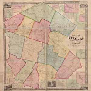 1856 Map of Sullivan County NY from actual surveys - Picture 1 of 4