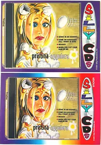 Christina Aguilera ~PRISTINA EGGULERA~ 2001 SILLY CDs COLLECTOR CARD + STICKER - Foto 1 di 5