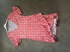 Ladies Floral In The Style Jacqueline Jossa Red & White Ruffle Dress. Size 12
