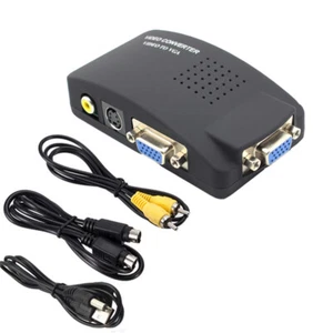 CVBS AV to VGA Converter VGA+S-video Composite RCA in to VGA out for PC to TV - Picture 1 of 10