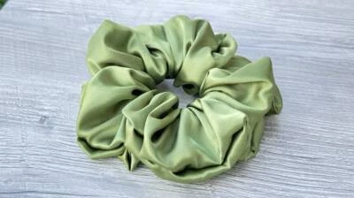 XXL Jumbo Women Charmeuse Red Satin Scrunchie Elastic Mothers Day Birthday - Image 1 of 4