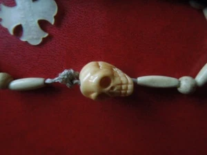 J5721 ANTIKER TOTENKOPF ROSENKRANZ GEBETSPERLEN SEHR SELTEN SIEHE BESCHREIBUNG - Bild 1 von 7