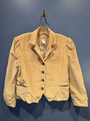 Blazer de pana JR. 11, Cottage Core, Gibson Girl 1970, tostado, abotonable Foto 1 de 4