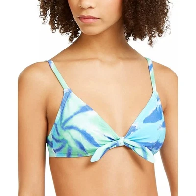 Tommy Hilfiger Tie Dye Blue Green Bow Front Bikini Top Size XL New  - Image 1 of 4
