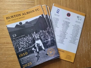 BURTON ALBION v DERBY COUNTY 2025/26 PRE~SEASON FRIENDLY~MINT PROGRAMME IN HAND - Picture 1 of 1